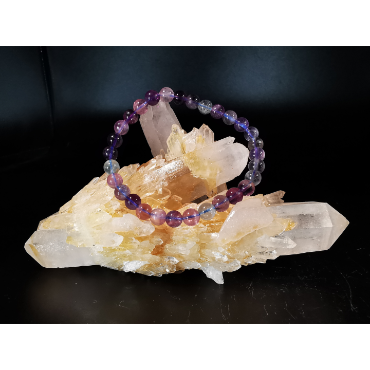 bracelet pierre naturelle 6 mm:  FLUORITE