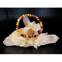 bracelet pierre naturelle 6 mm:  JASPE MOKAITE