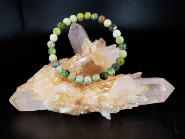 natural stone bracelet 6mm: OPALE VERTE