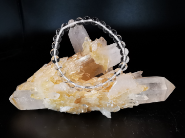 bracelet pierre naturelle 6 mm: QUARTZ