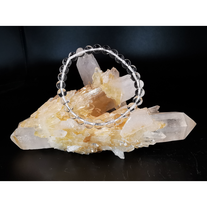 bracelet pierre naturelle 6 mm: QUARTZ