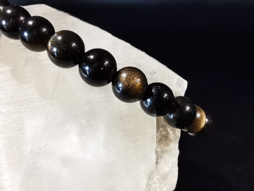 natural stone bracelet 6mm: OBSIDIENNE