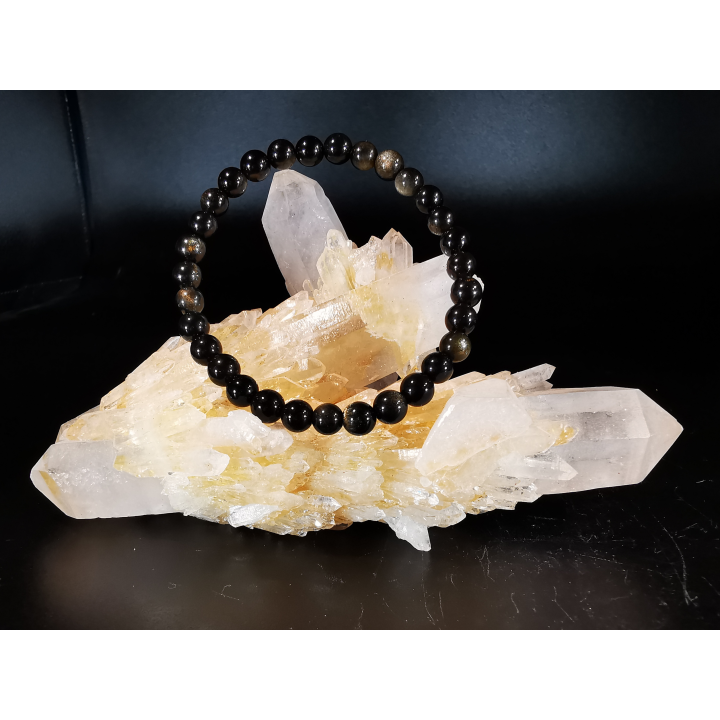 natural stone bracelet 6mm: OBSIDIENNE