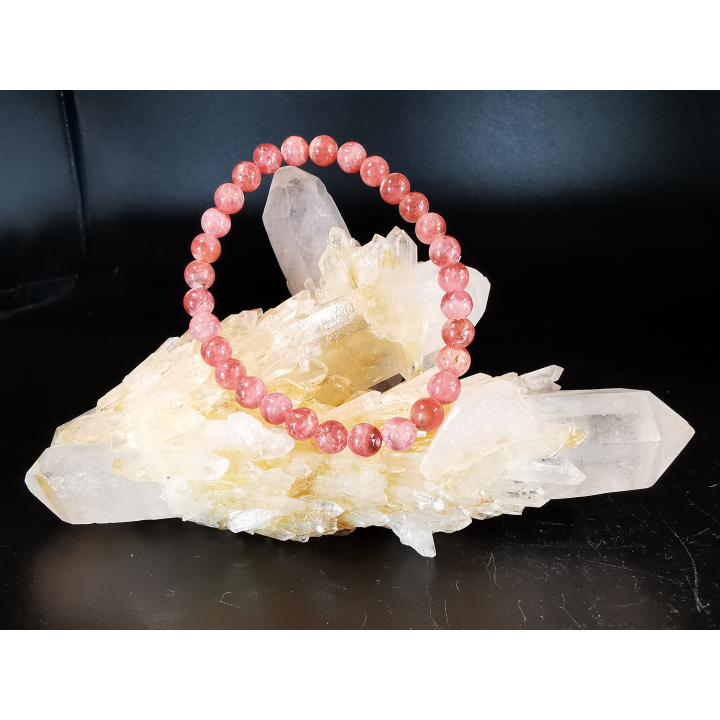 bracelet pierre naturelle 6 mm: RHODOCHROSITE