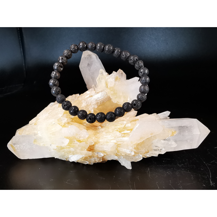 natural stone bracelet 6mm: LAVE
