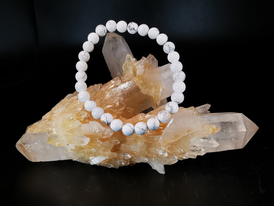 natural stone bracelet 6mm: HOWLITE