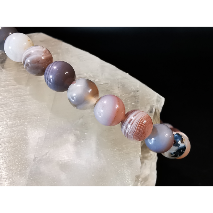 bracelet pierre naturelle 6 mm: AGATE BOSTWANA