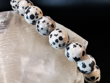 bracelet pierre naturelle 8 mm:  JASPE DALMATIEN