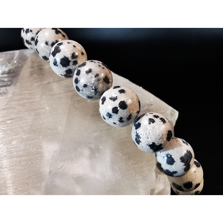 natural stone bracelet 8 mm: JASPE DALMATIEN