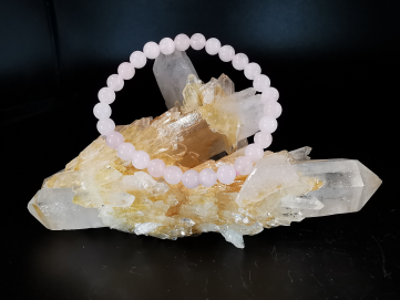 bracelet pierre naturelle 6 mm: QUARTZ ROSE