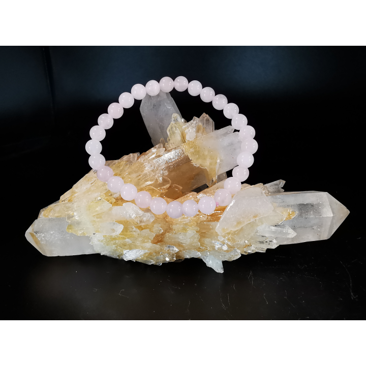 natural stone bracelet 6mm: QUARTZ ROSE