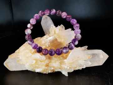 natural stone bracelet 6mm:  AMETHYSTE CHEVRON