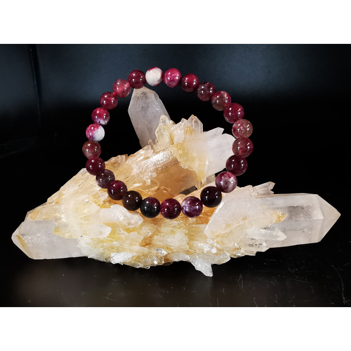 natural stone bracelet 8 mm: TOURMALINE MIXTE