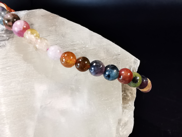 natural stone bracelet 4mm:  TOURMALINE MIXTE