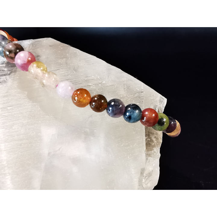 bracelet pierre naturelle 4 mm :  TOURMALINE MIXTE