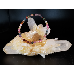 natural stone bracelet 4mm:  TOURMALINE MIXTE