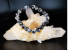 bracelet pierre naturelle 8 mm:  OBSIDIENNE FLOCON DE NEIGE