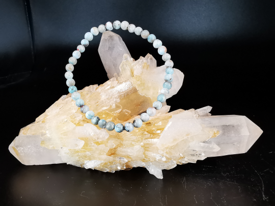 natural stone bracelet 4mm:  LARIMAR