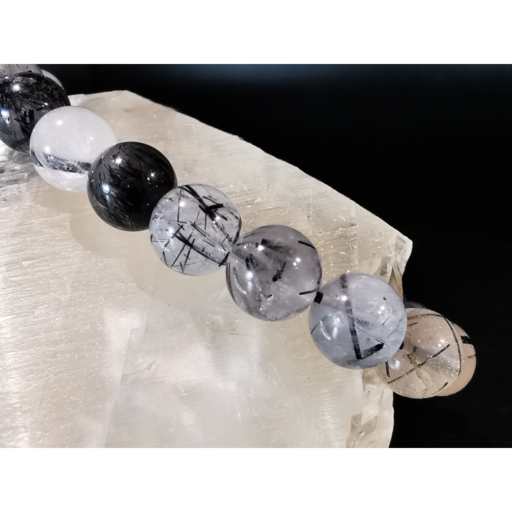 bracelet pierre naturelle 8 mm:  QUARTZ TOURMALINE