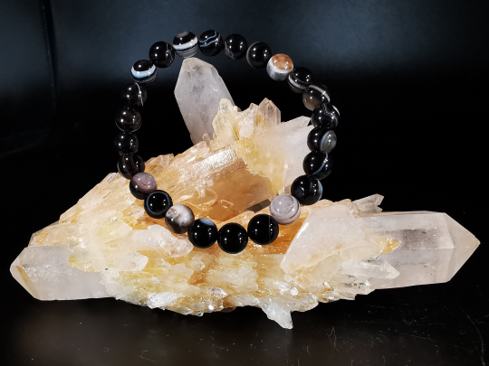 natural stone bracelet 8 mm: AGATE OEIL