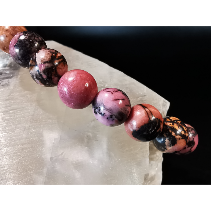 bracelet pierre naturelle 8 mm:  RHODONITE