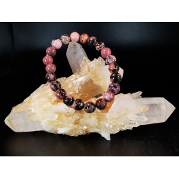bracelet pierre naturelle 8 mm:  RHODONITE