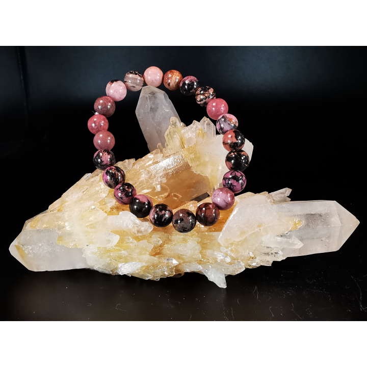natural stone bracelet 8 mm: RHODONITE