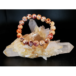 bracelet pierre naturelle 8 mm:  AGATE MEXICAINE