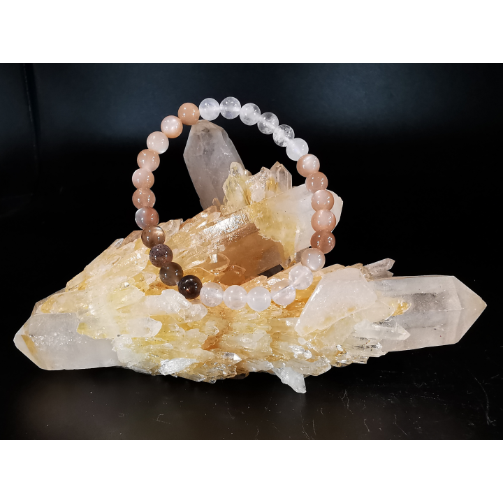 natural stone bracelet 6mm: PIERRE DE LUNE MIXTE