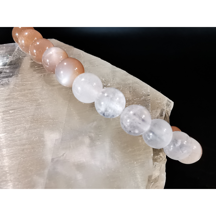 natural stone bracelet 6mm: PIERRE DE LUNE MIXTE