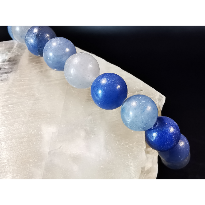 bracelet pierre naturelle 8 mm:  QUARTZ BLEU