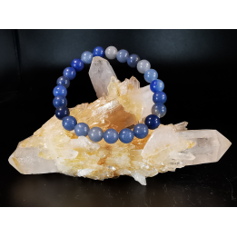 bracelet pierre naturelle 8 mm:  QUARTZ BLEU