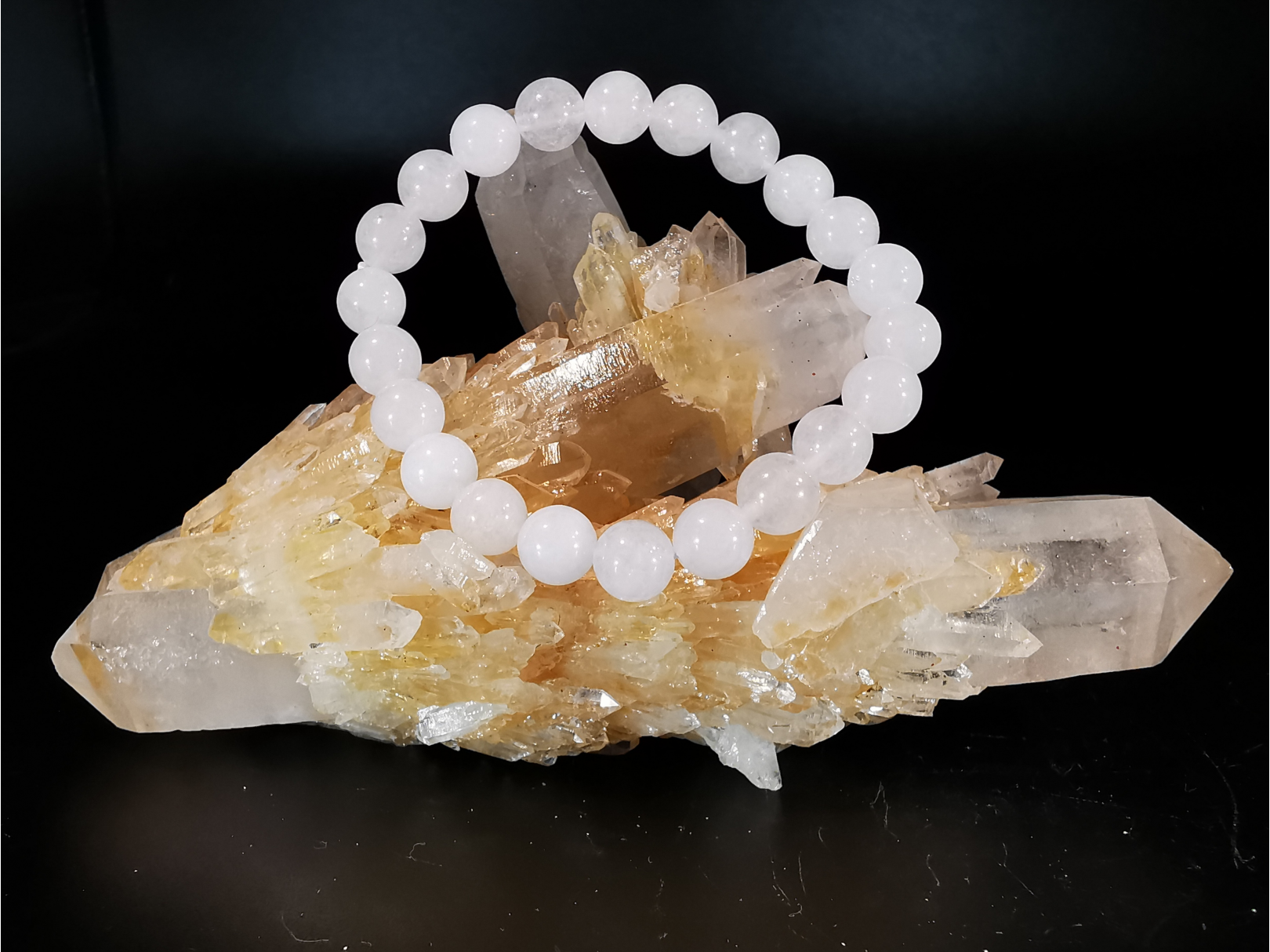 natural stone bracelet 8 mm: JADE BLANC