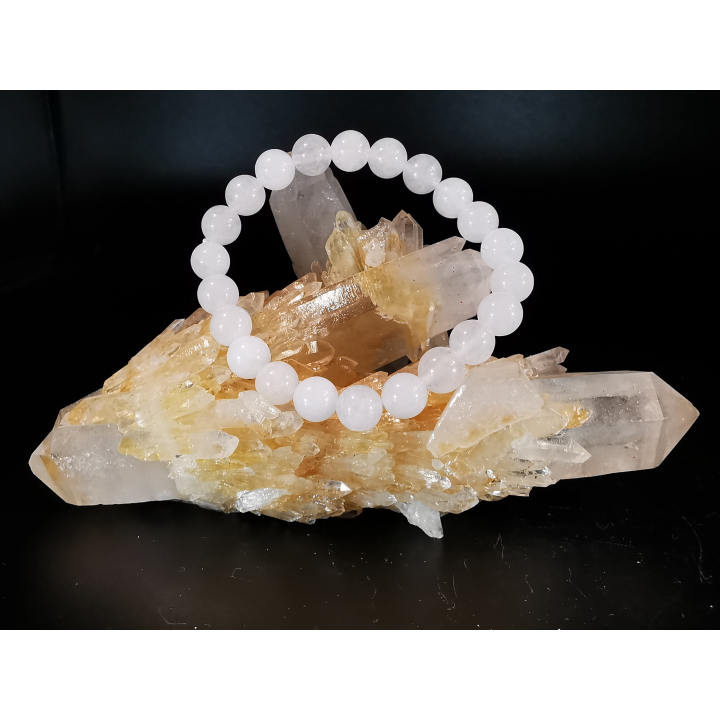 natural stone bracelet 8 mm: JADE BLANC