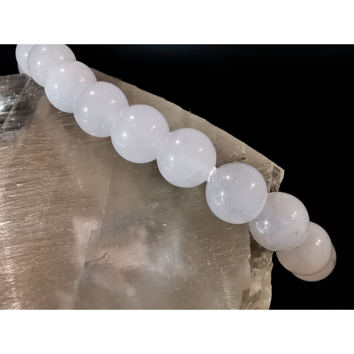 natural stone bracelet 8 mm: JADE BLANC