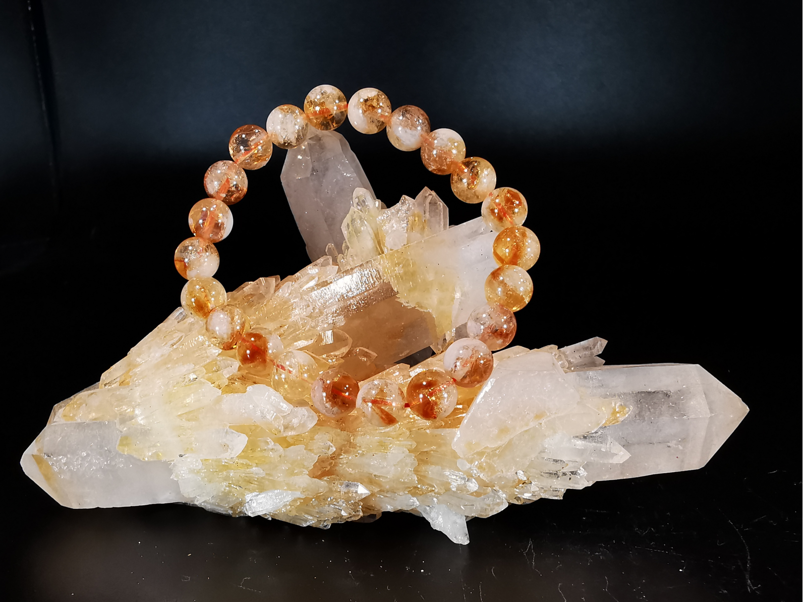 bracelet pierre naturelle 8 mm:  CITRINE