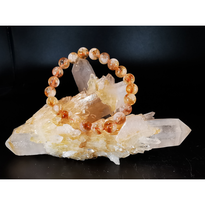 bracelet pierre naturelle 8 mm:  CITRINE