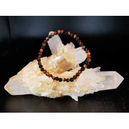 bracelet pierre naturelle 4 mm :  OEIL DE TIGRE