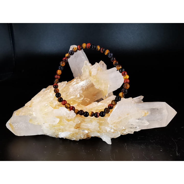 bracelet pierre naturelle 4 mm :  OEIL DE TIGRE