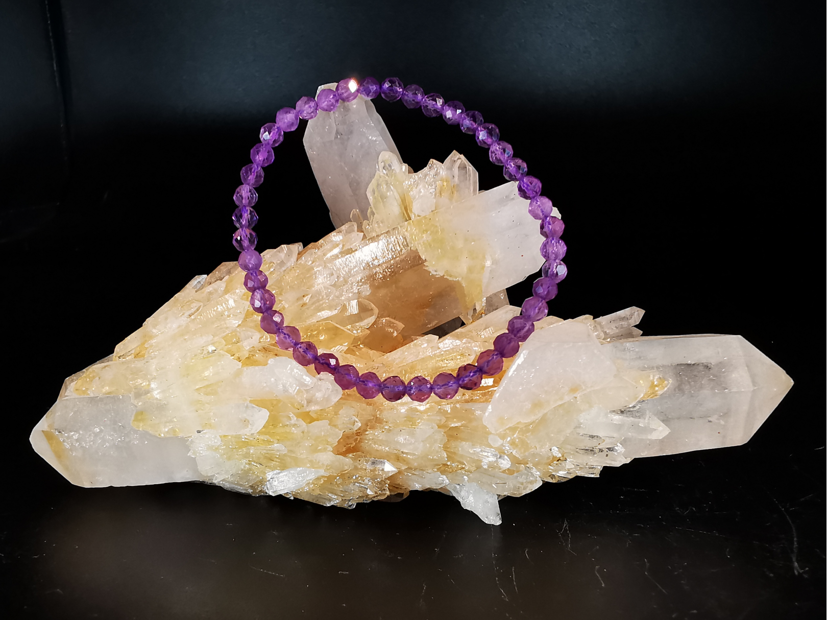 natural stone bracelet 4mm facetté:  AMETHYSTE