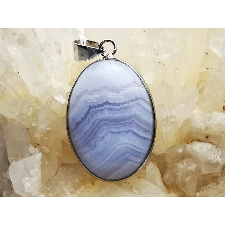 Pendentif : CALCEDOINE BLEUE