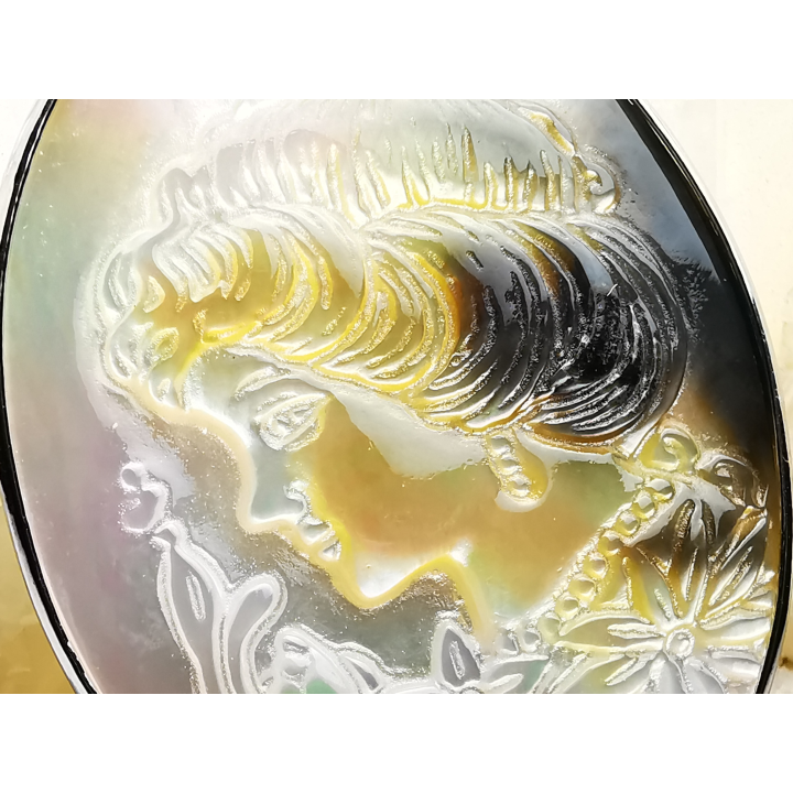 Pendant: Mother-of-pearl cameo: woman's face