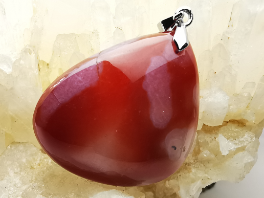 Pendentif : calcédoine CORNALINE