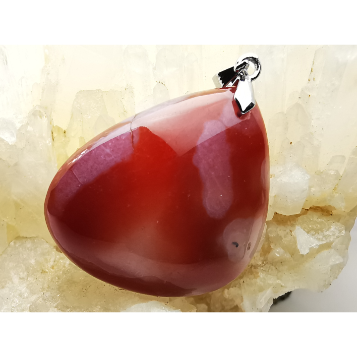 Pendentif : calcédoine CORNALINE