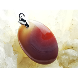 Pendentif : calcédoine CORNALINE