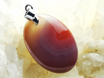 Pendentif : calcédoine CORNALINE