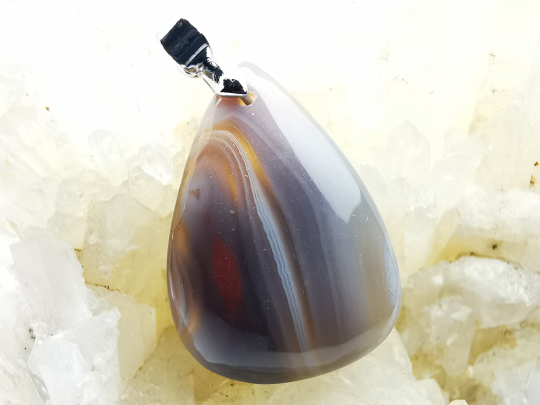 Pendentif : AGATE à bandes / Botswana