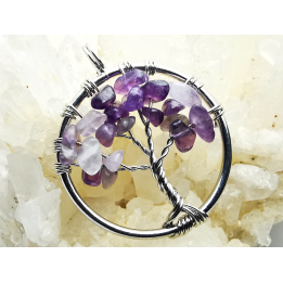 Pendentif : arbre de vie AMETHYSTE
