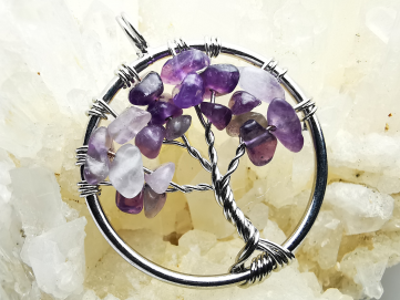 Pendentif : arbre de vie AMETHYSTE