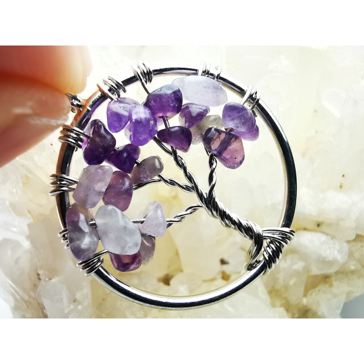 Pendentif : arbre de vie AMETHYSTE